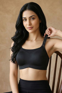 Zelocity High Impact Quick Dry Sports Bra - Jet Black — thumbnail 3